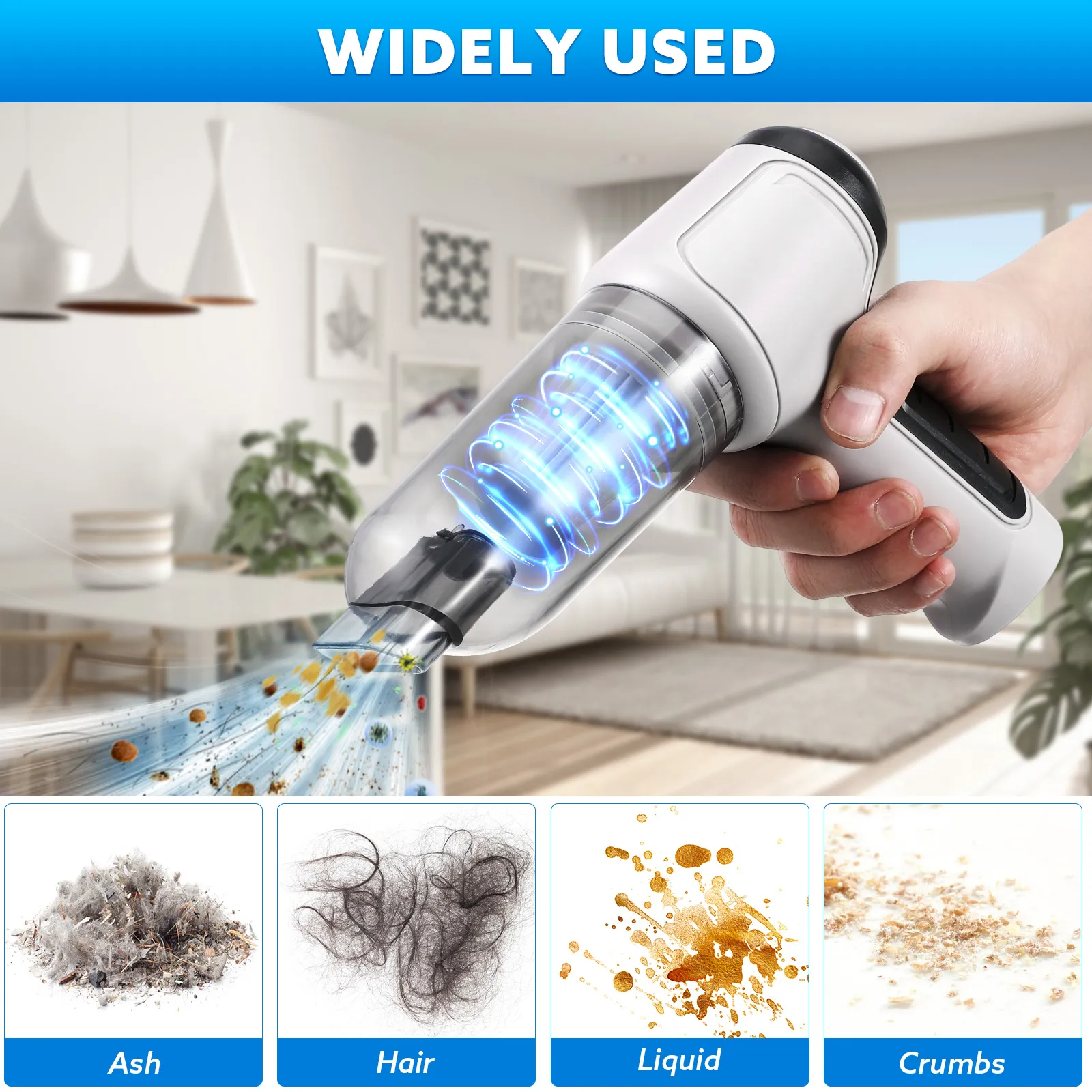 Aspirador de Mano Portátil Recargable 9000Pa