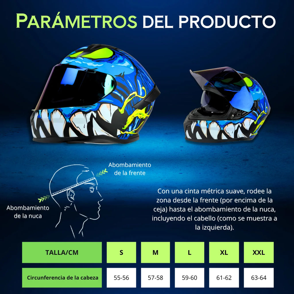 Casco Integral para Moto con Certificación DOT y ECE