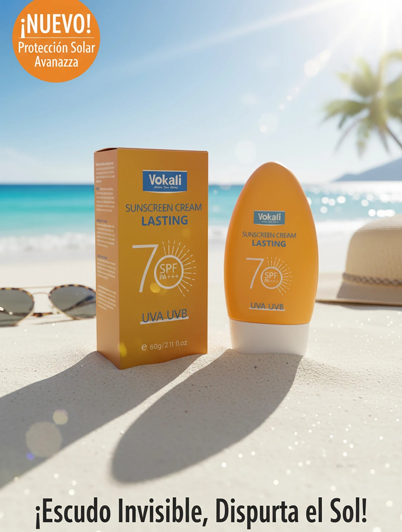 Vokali Sunscreen SPF 70 PA+ UVA / UVB  Protector Solar