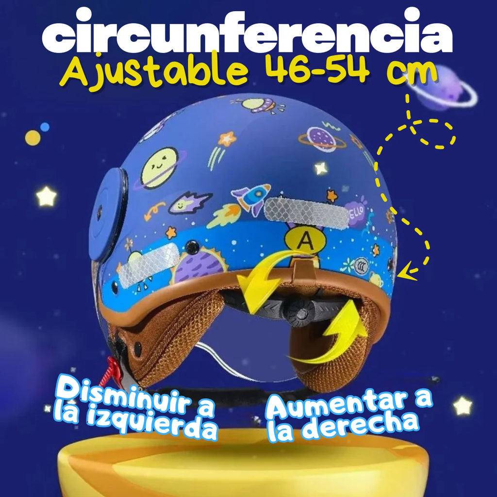 Casco Abierto Infantil para Moto y Motoneta TIBURÓN