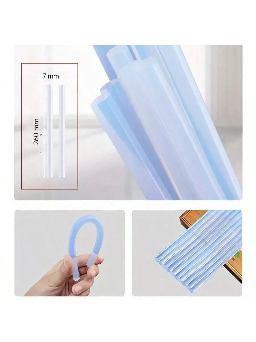 Barras de Silicón Transparente 7×260 mm – 1 kg Multiusos