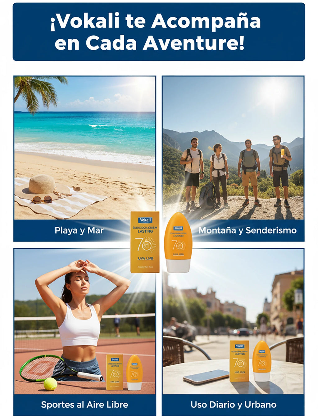 Vokali Sunscreen SPF 70 PA+ UVA / UVB  Protector Solar