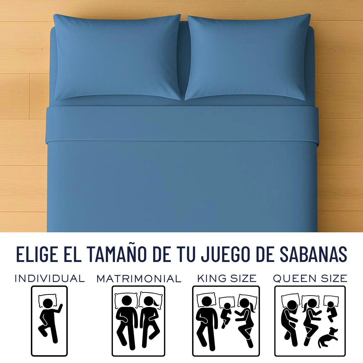 Juego de Sabanas para-Cama individual, Matrimonial, Queen y King Size