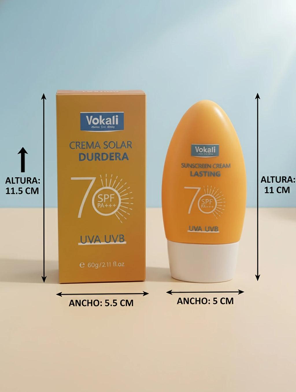 Vokali Sunscreen SPF 70 PA+ UVA / UVB  Protector Solar