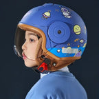 Casco Abierto Infantil para Moto y Motoneta DINOSAURIO