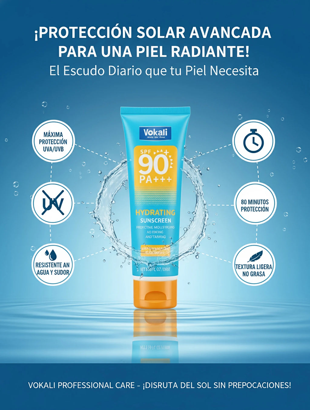 Vokali Sunscreen SPF 90+ PA+  High Protection UVA / UVB – Face & Body