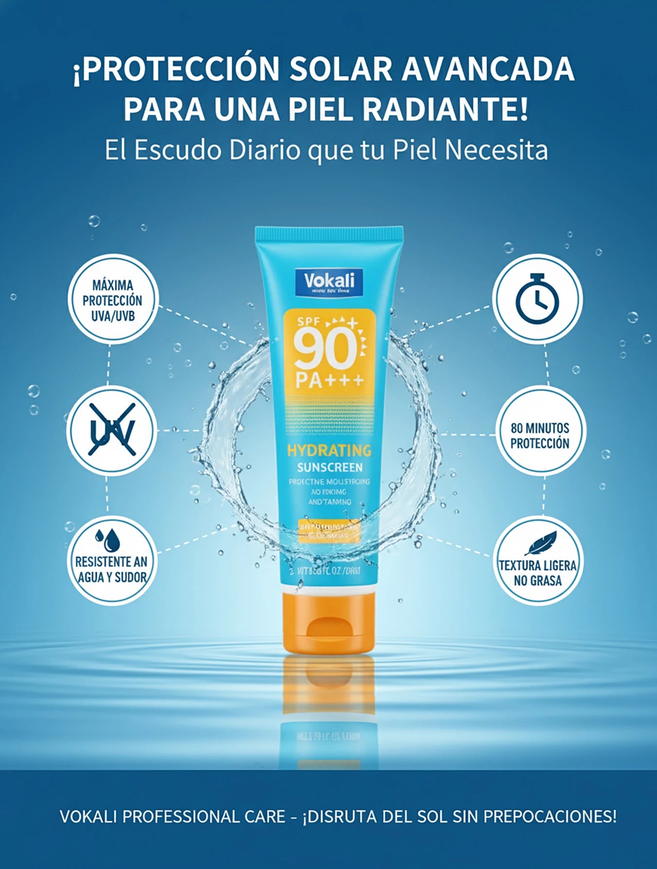 Vokali Sunscreen SPF 90+ PA+  High Protection UVA / UVB – Face & Body