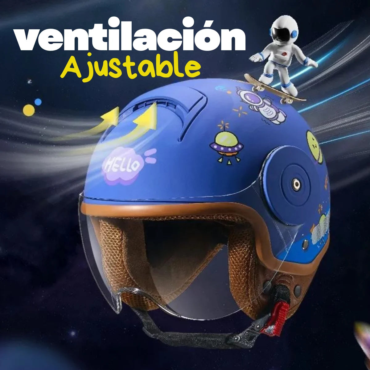 Casco Abierto Infantil para Moto y Motoneta TIBURÓN