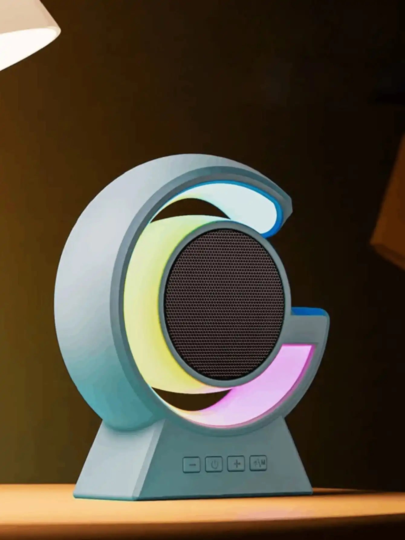 Mini Altavoz Inalámbrico con Carga Inalámbrica y Luz Ambiental – Lámpara