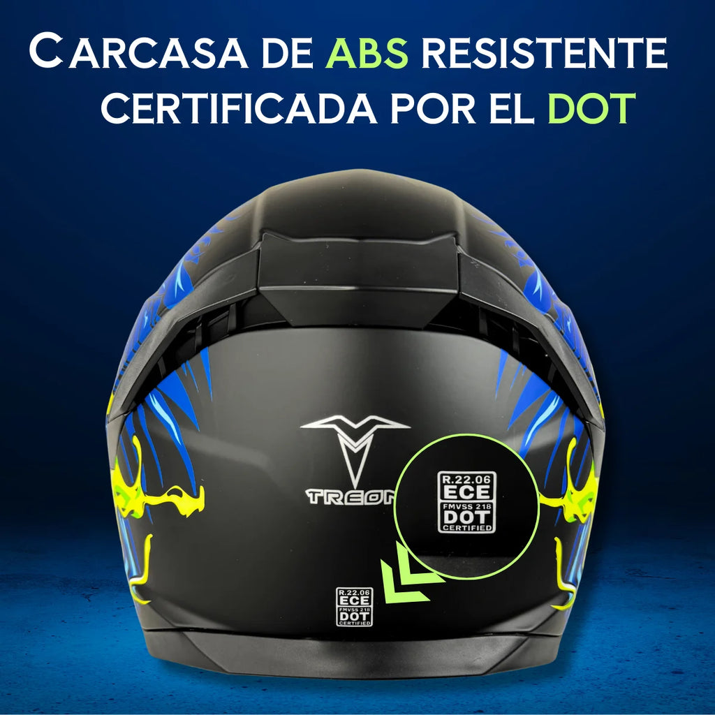 Casco Integral para Moto con Certificación DOT y ECE