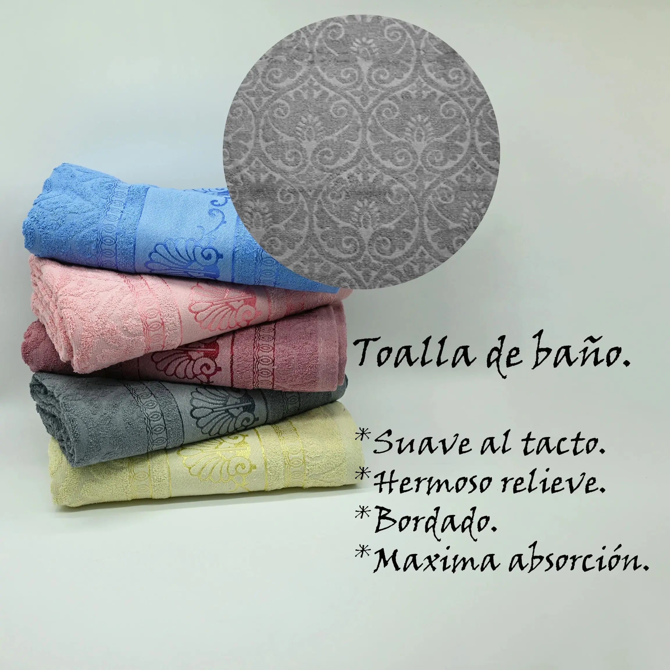 Toalla de baño con diseño Monticello – 70 cm x 140 cm – 1 pieza en color al azar