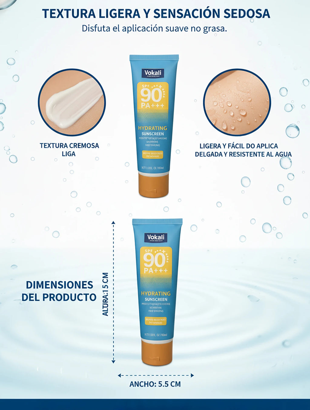 Vokali Sunscreen SPF 90+ PA+  High Protection UVA / UVB – Face & Body