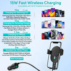 Soporte de Coche con Carga Inalámbrica para Celular – Rotación 360° | WOOX