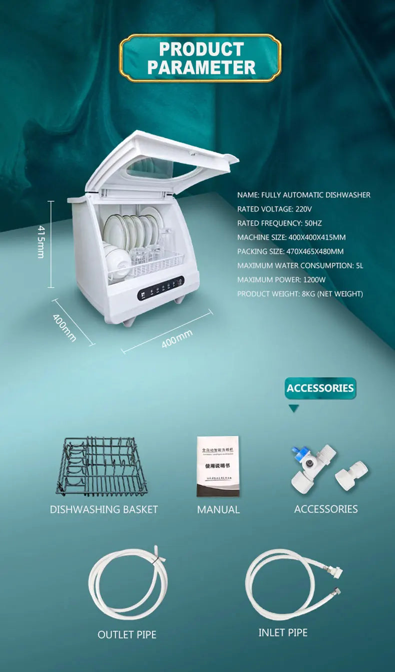 Lavavajillas Automático de Escritorio - Desinfección
