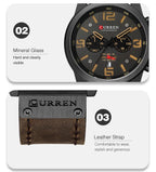 Reloj CURREN 8314 para hombre con logo de la marca, reloj masculino deportivo para uso diario, resistente al agua
