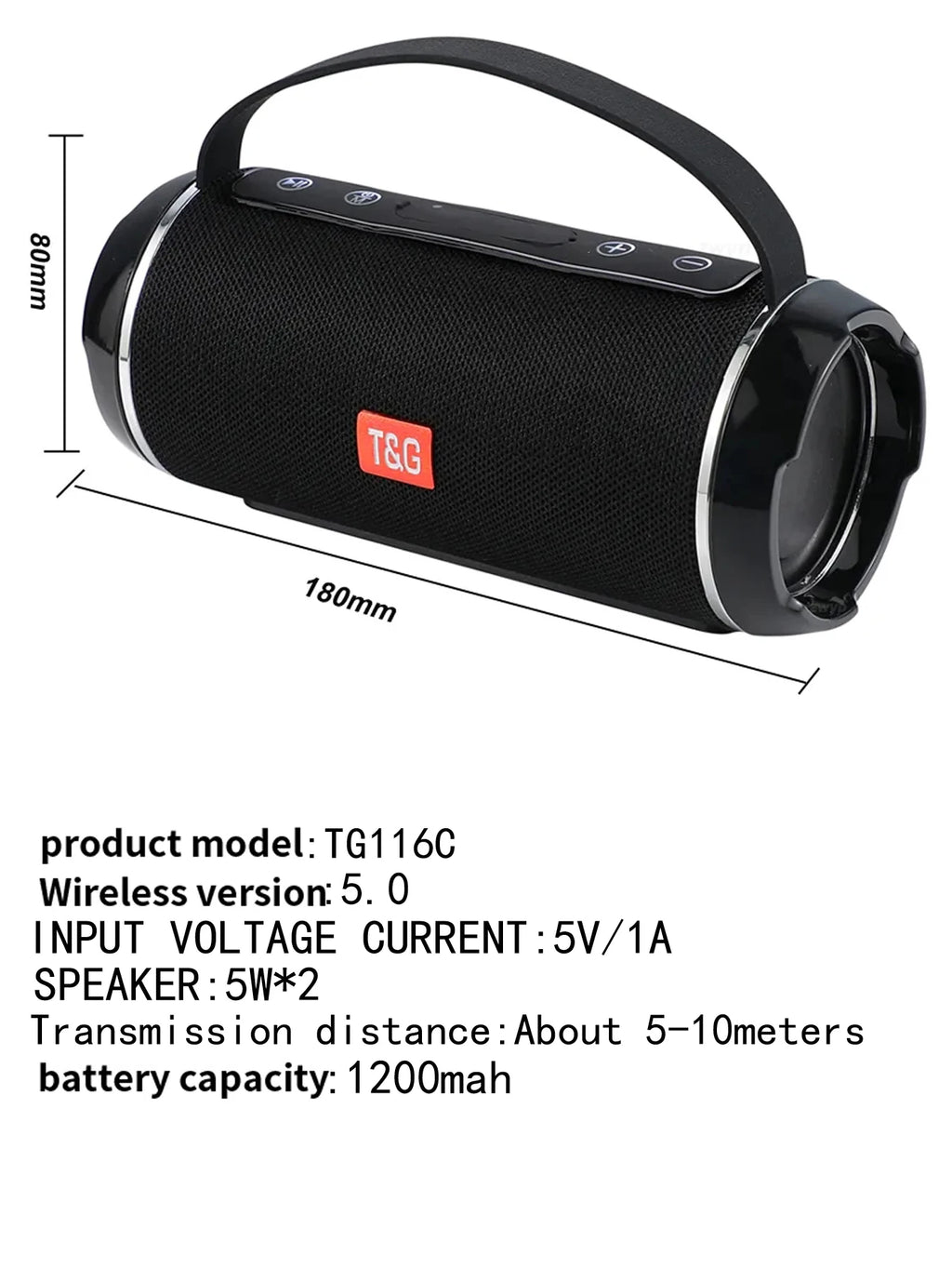 TG116C Bocina inalámbrica TG116C  portátil de la mejor calidad