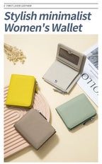 Cartera Corta Cuero Genuino - Estilo Japonés RFID