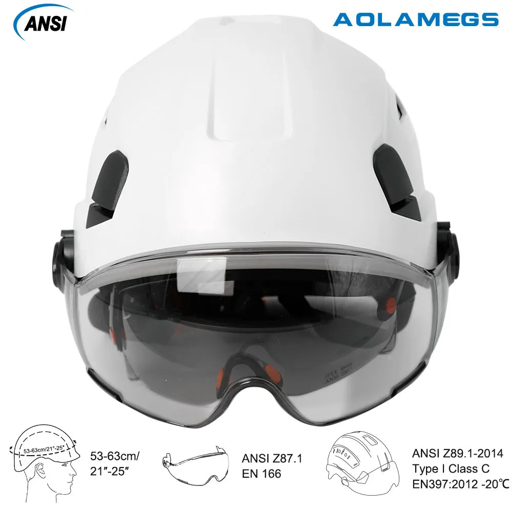 Casco de Seguridad CE con Doble Visera y Gafas