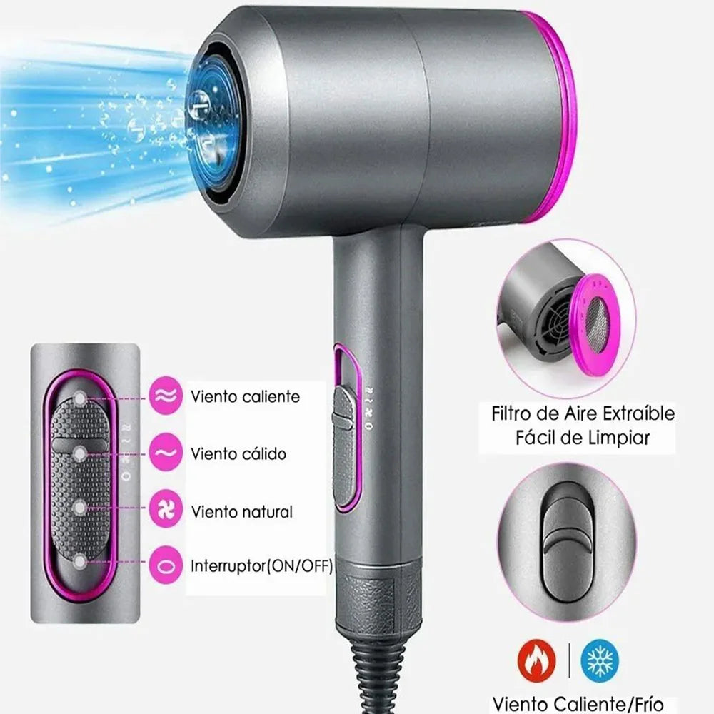 Secador de pelo profesional, potente 1800W