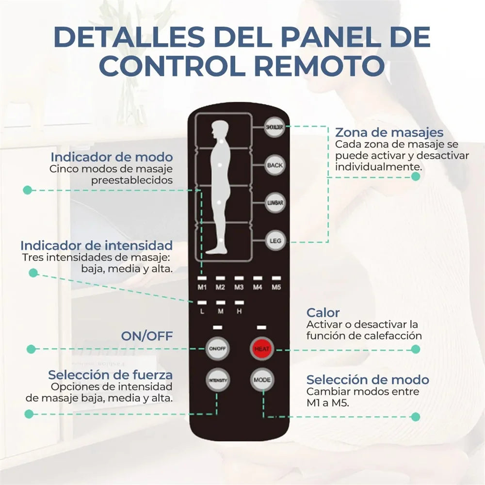 Colchoneta de Masaje Eléctrica - 10 Motores