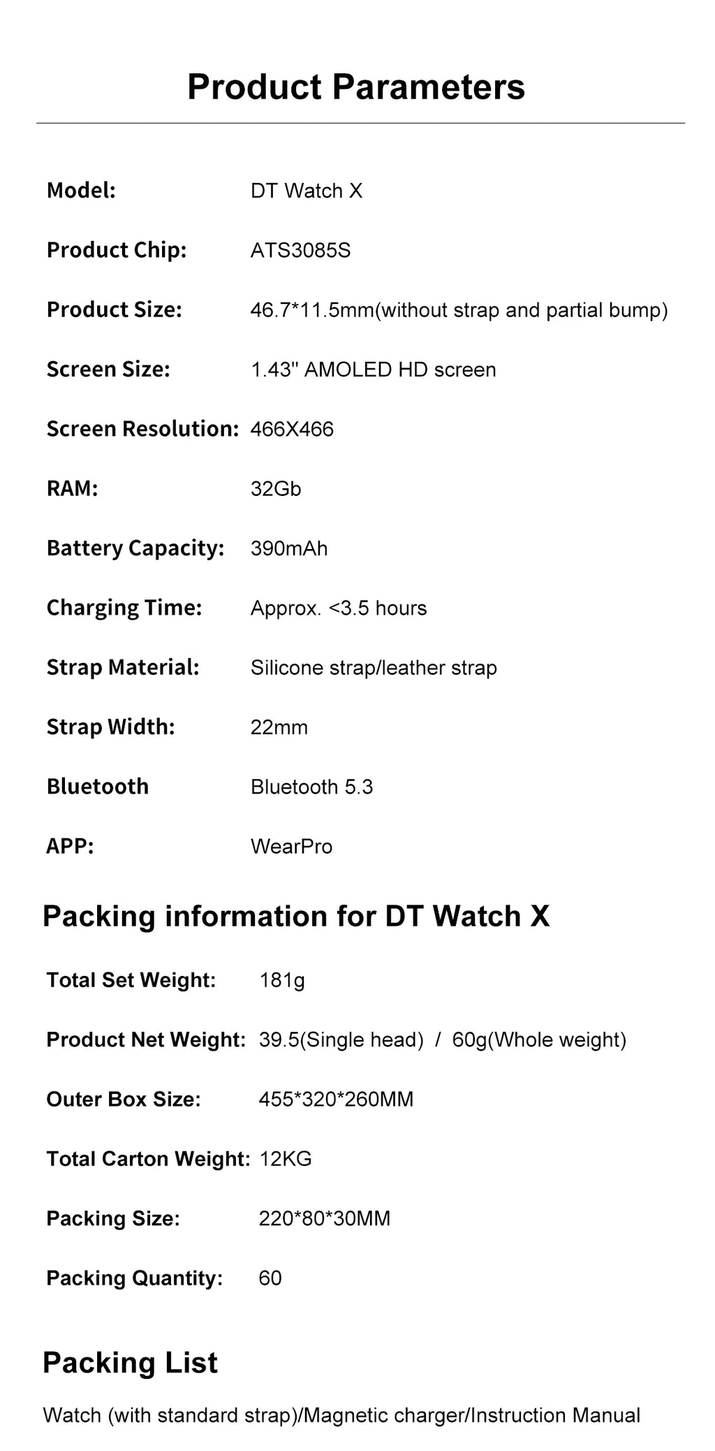 Smartwatch OPPO Watch X 2024 - Pantalla AMOLED