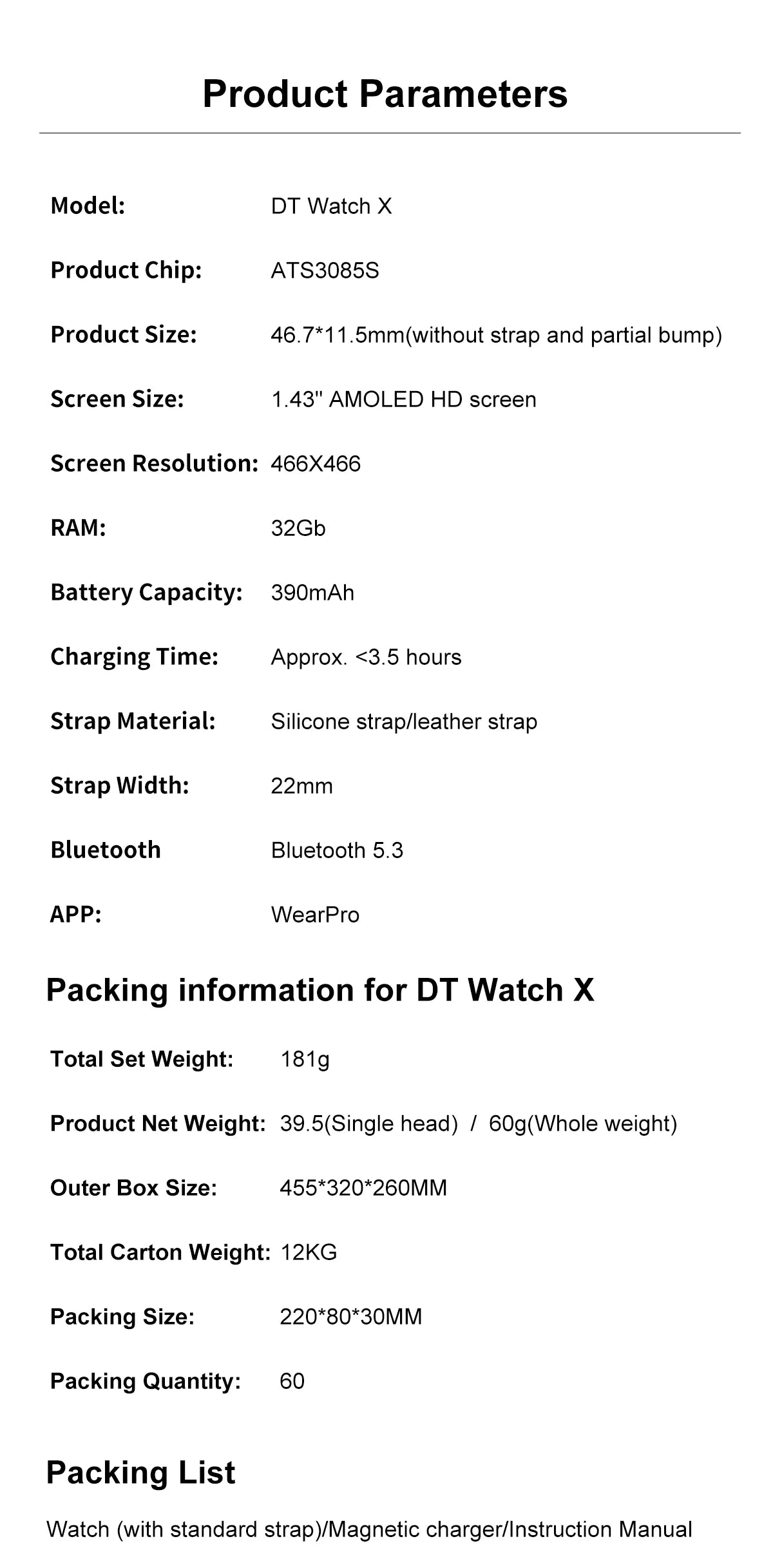 Smartwatch OPPO Watch X 2024 - Pantalla AMOLED