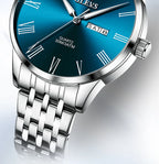 Reloj OLEVS de acero inoxidable para hombre, estilo empresarial minimalista, de lujo,