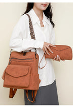 Mochila Retro Impermeable PU - Antirrobo Mujer