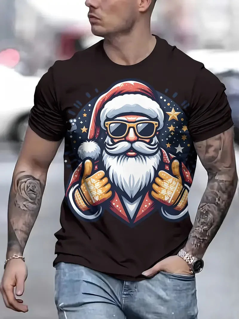 Camiseta Navideña Papá Noel - Manga Corta Hombre