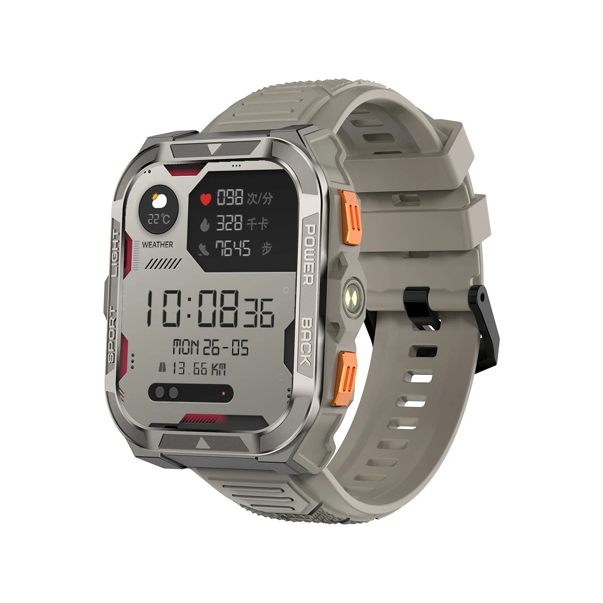 Reloj inteligente Blackview W80 Pro con pantalla de 1,91" y linterna LED para hombre