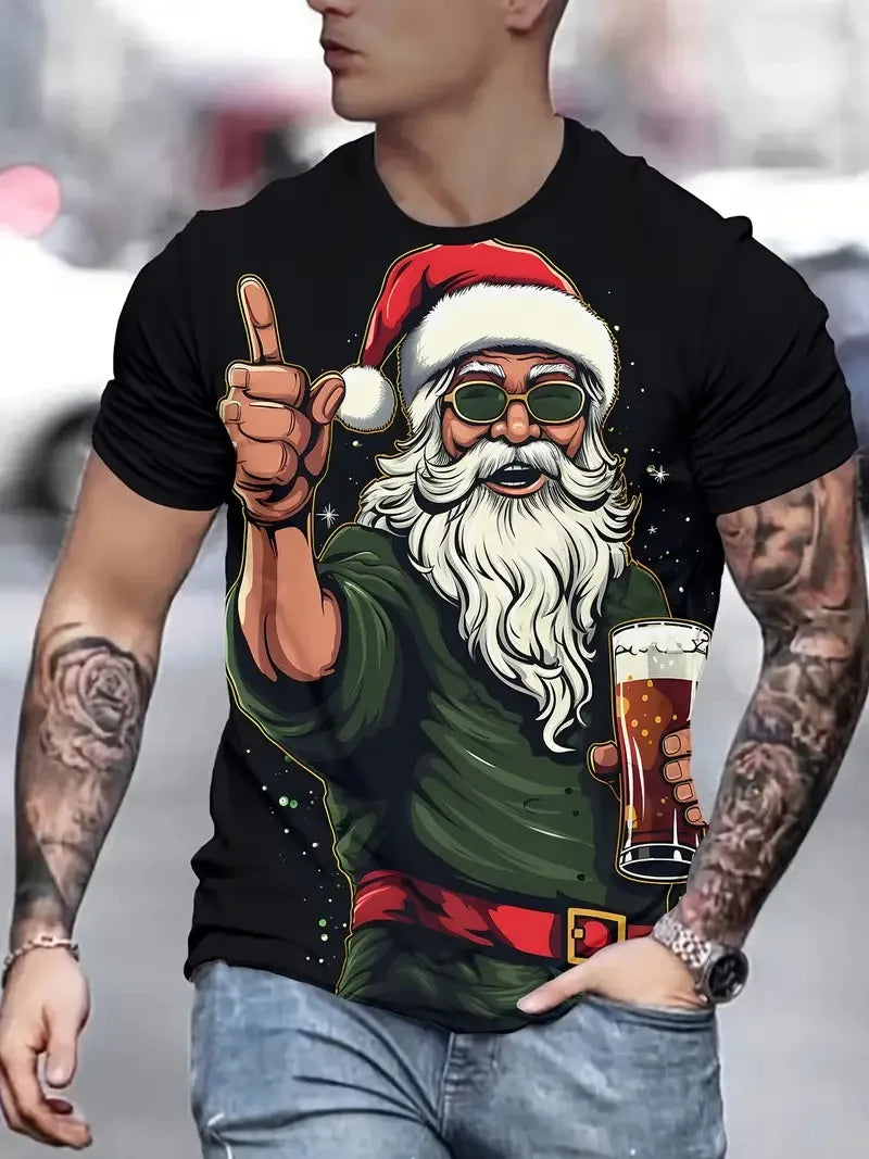 Camiseta Navideña Papá Noel - Manga Corta Hombre