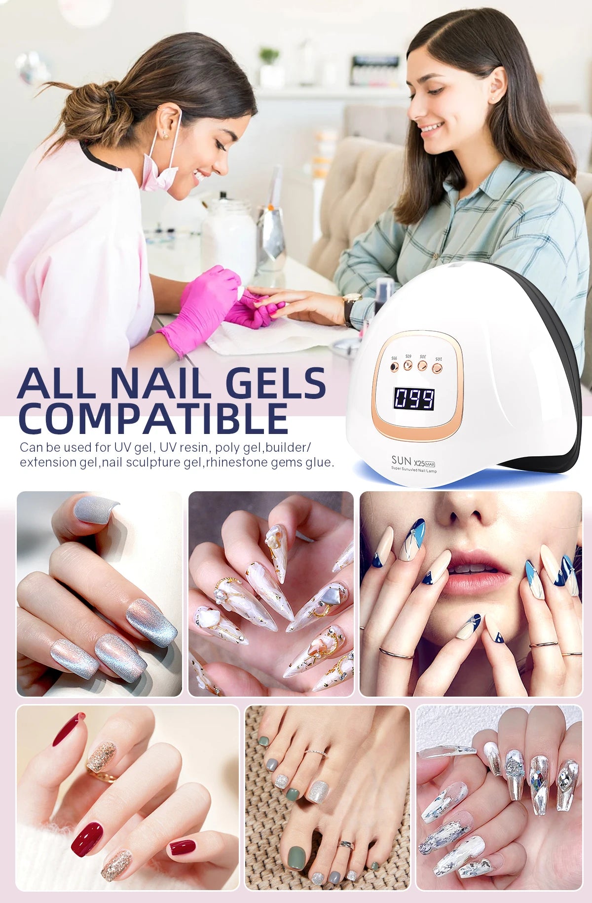 LÁMPARA DE UÑAS UV LED 380W PROFESIONAL