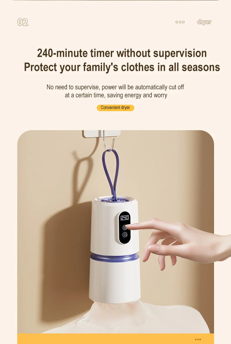 Secadora Portátil Mini de Viaje - Calentamiento PTC