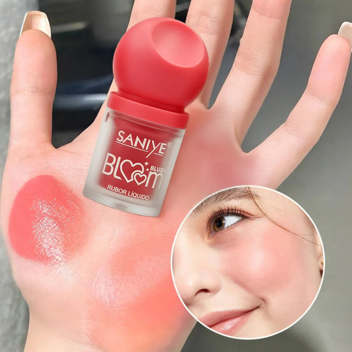 💖 Rubor SANIYE® con Pincel Integrado – 6 Tonos Naturales