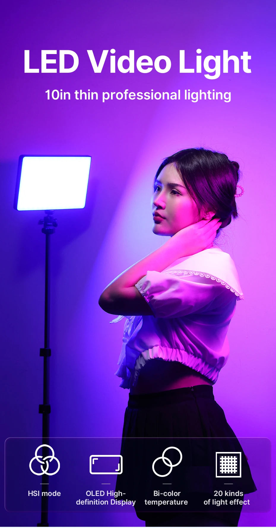 Luz de Video RGB Ulanzi LT003 - Panel 15W