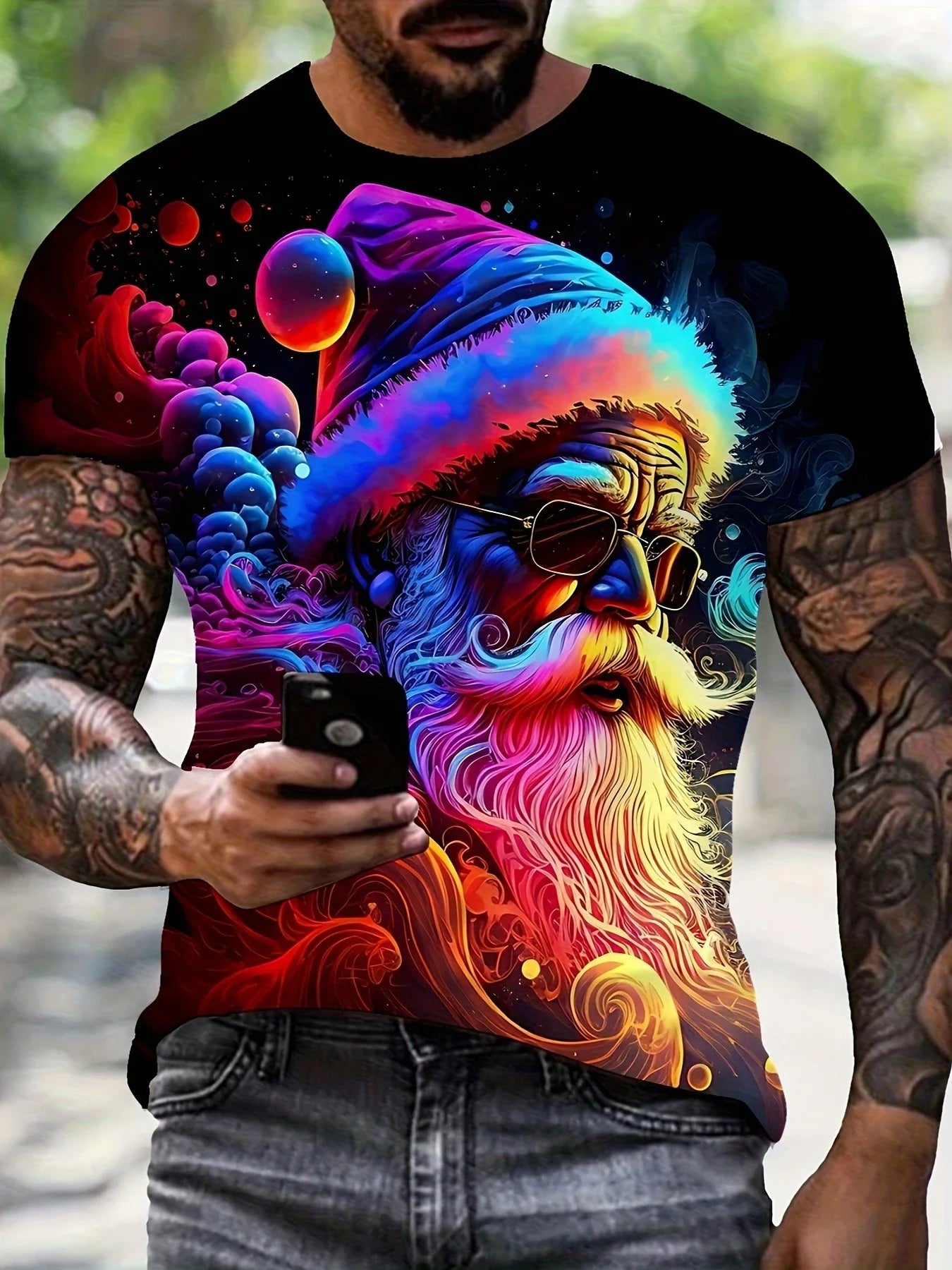 Camiseta Navideña Papá Noel - Manga Corta Hombre