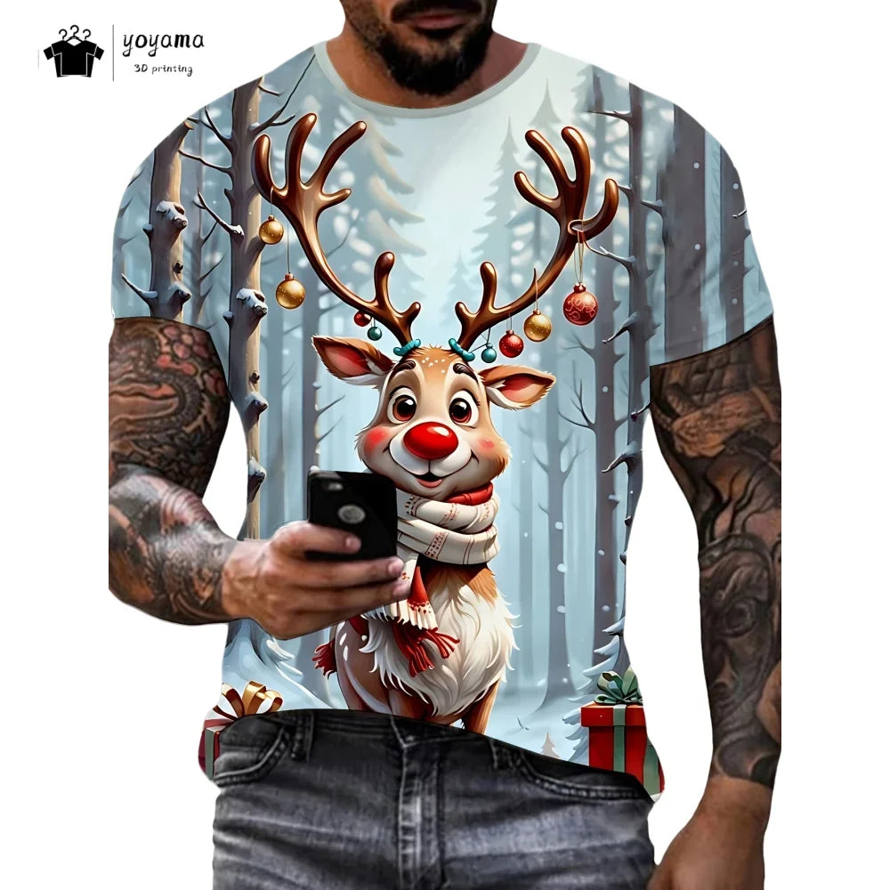Camiseta Navideña Papá Noel - Manga Corta Hombre