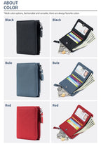 Cartera Corta Cuero Genuino - Estilo Japonés RFID