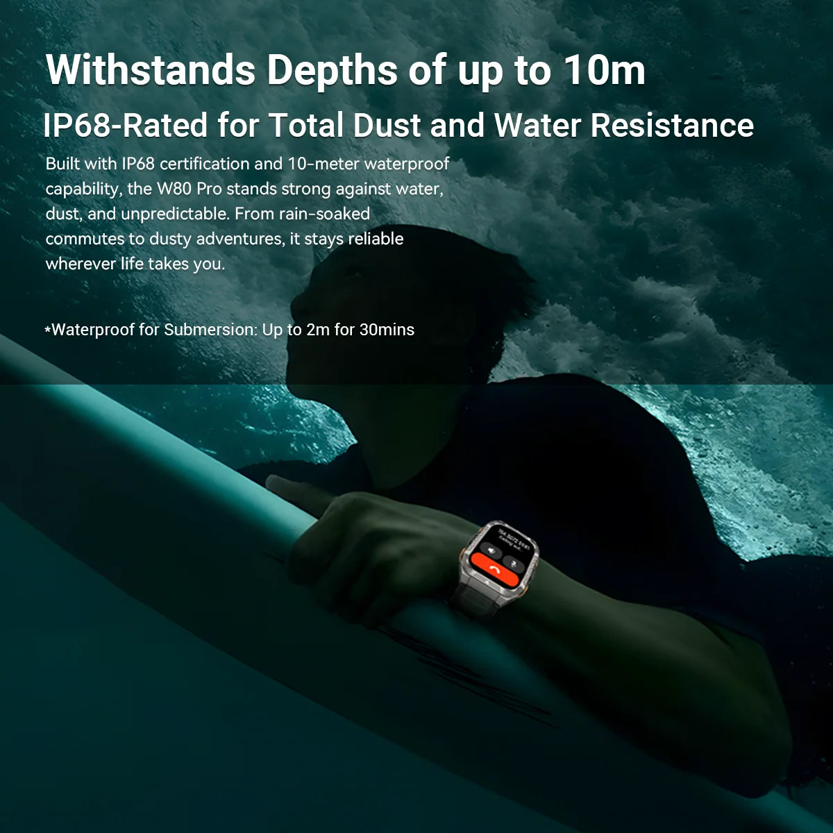 Reloj inteligente Blackview W80 Pro con pantalla de 1,91" y linterna LED para hombre