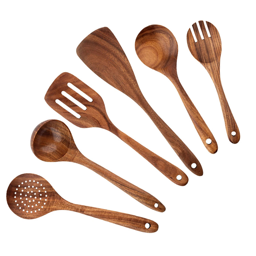 Set de Utensilios de Cocina de Madera - 8 Piezas