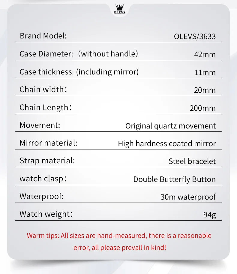 Reloj OLEVS de acero inoxidable para hombre, estilo empresarial minimalista, de lujo,