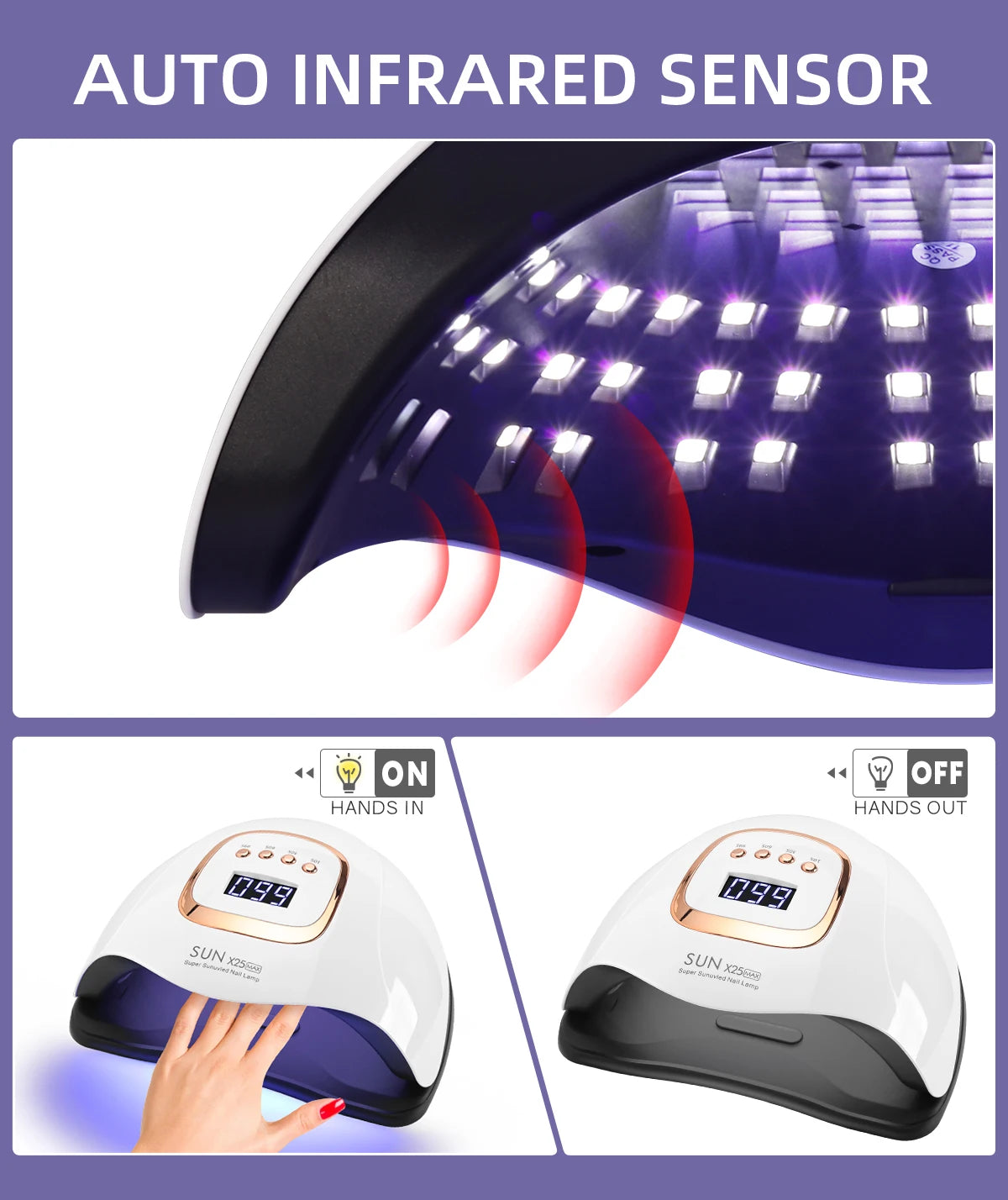 LÁMPARA DE UÑAS UV LED 380W PROFESIONAL