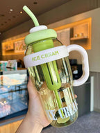 Vaso Reutilizable Grande con Asa y Pajita 1300 ml – IRUIBO