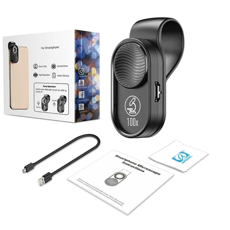 Lente Microscopio para Teléfono 100X/200X con Clip