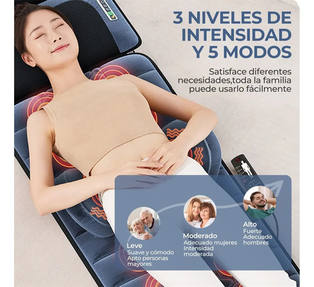 Colchoneta de Masaje Eléctrica - 10 Motores