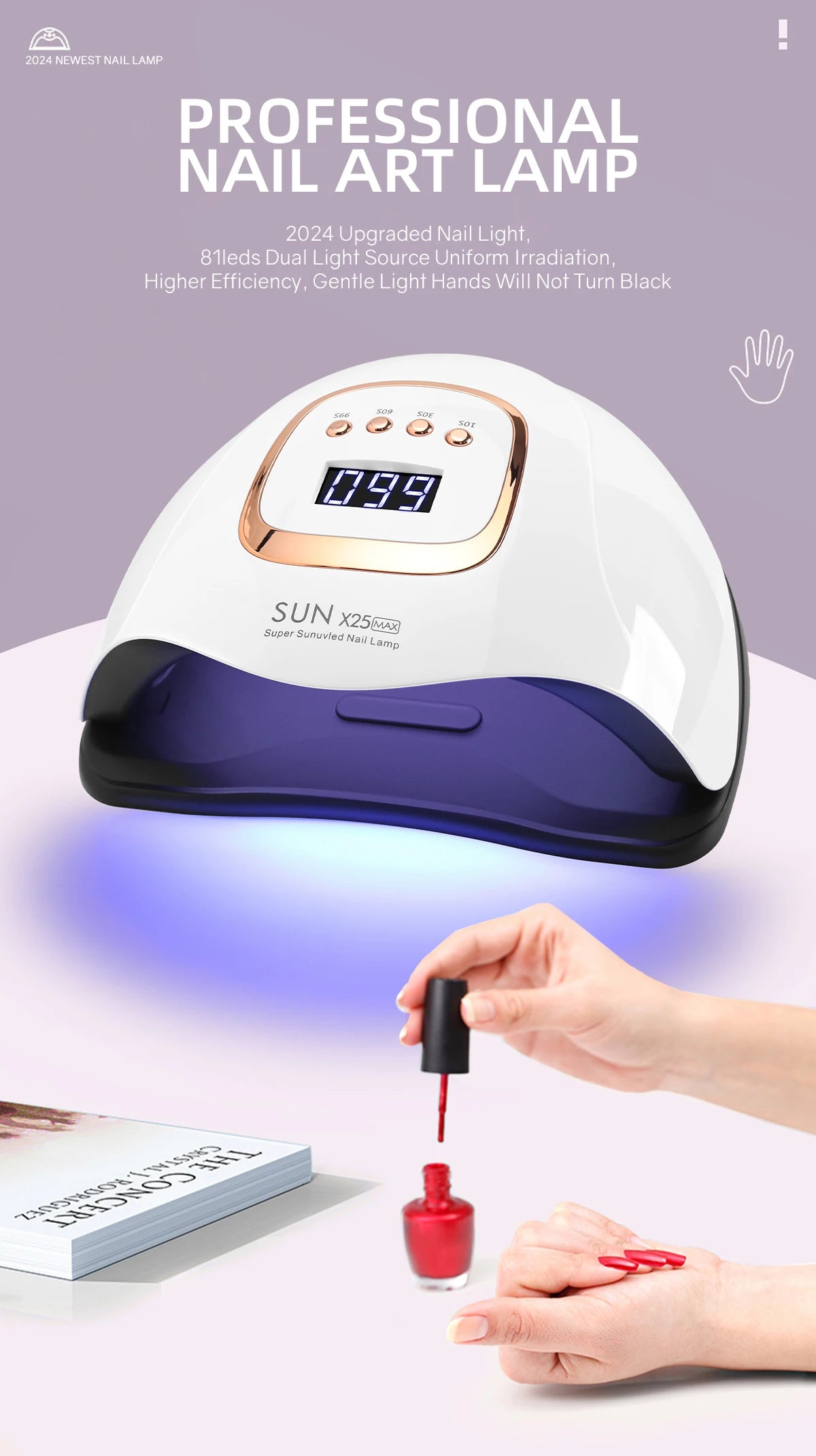 LÁMPARA DE UÑAS UV LED 380W PROFESIONAL