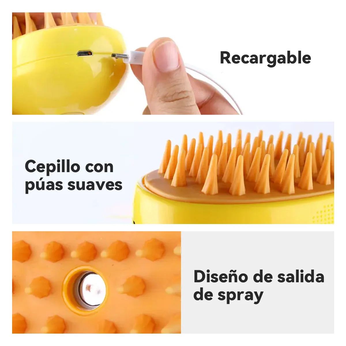 Cepillo Vapor 3 en 1 para Mascotas – Limpieza, Masaje y Depilación | Beauyork