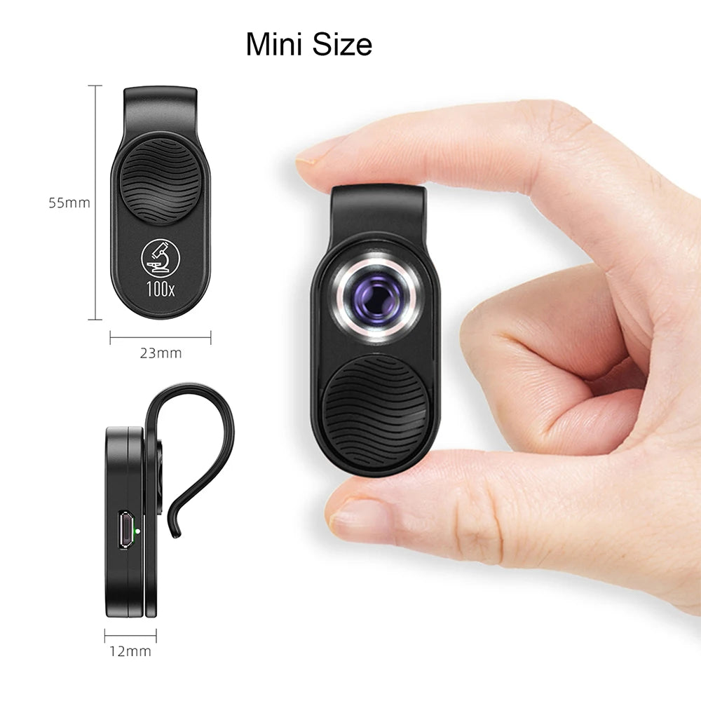 Lente Microscopio para Teléfono 100X/200X con Clip