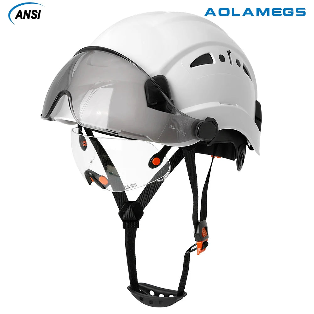Casco de Seguridad CE con Doble Visera y Gafas