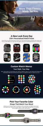 Reloj inteligente Blackview W80 Pro con pantalla de 1,91" y linterna LED para hombre